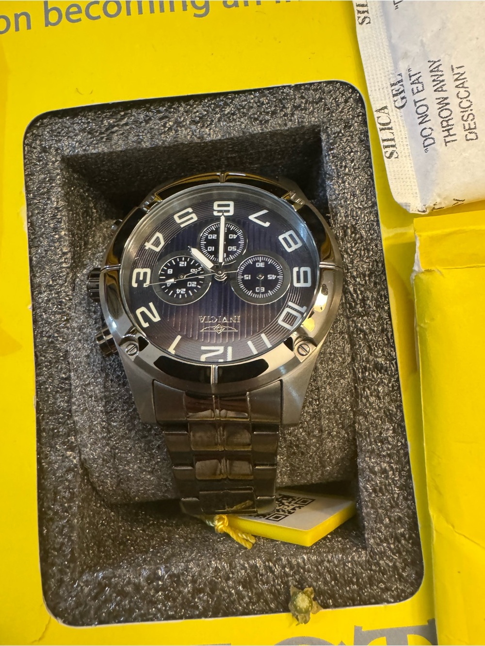 Invicta Gunmetal and Black Chronograph Bracelet Watch